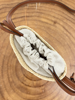 Сумка для телефона Raffia Phone Bag, натуральный оттенок с коричневой отделкой — фото 4