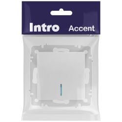 Выключатель Intro Accent 6-102-03 с подсветкой, 10А-250В, IP20, СУ, AL/CU, алюминий | Intro