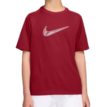 Футболка для мальчика теннисная Nike Boys Dri-Fit Multi Short Sleeve - tough red/white