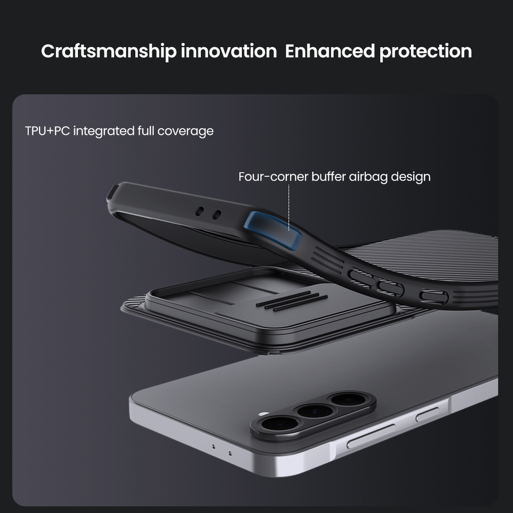 Чехол усиленный с защитной шторкой для камеры от Nillkin на Samsung Galaxy A56 5G, серия CamShield Pro Case