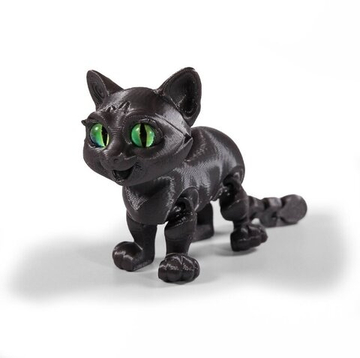 Котик с улыбкой, шарнирная игрушка-антистресс, 9 см., серый