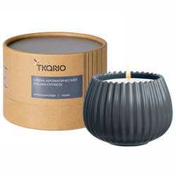 Свеча ароматическая Tkano Edge Italian Cypress серая 30ч