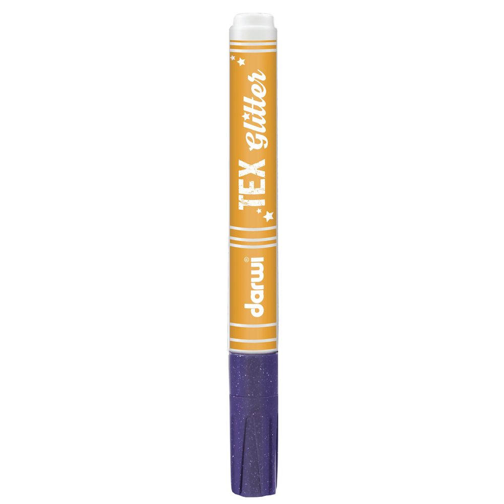 Маркер для ткани Darwi TEX Glitter, 2мм (с блестками) (900 фиолетовый), DA0140013
