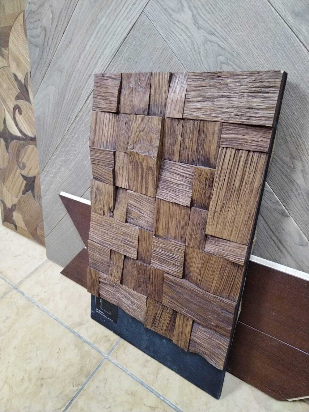 Деревянная мозаика для стен Wood Mosaic Хауз мокко
