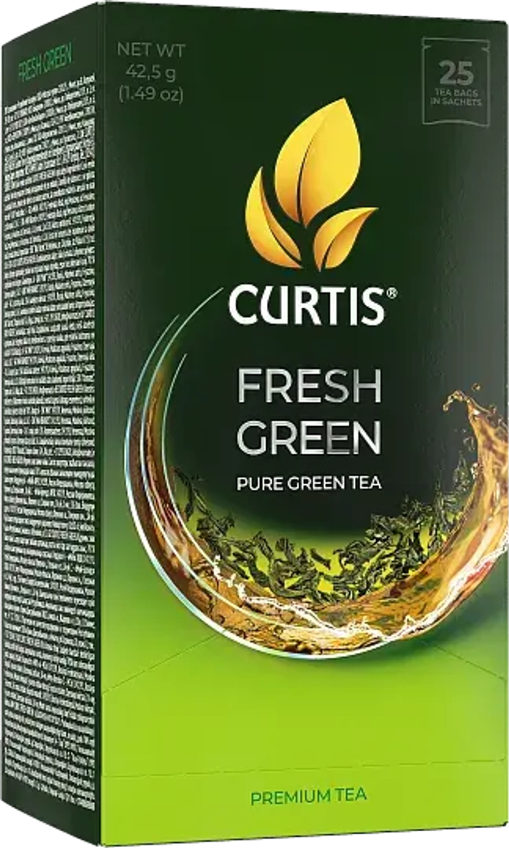 Curtis Fresh Green, зелёный чай, 25 × 1,7г. Кёртис