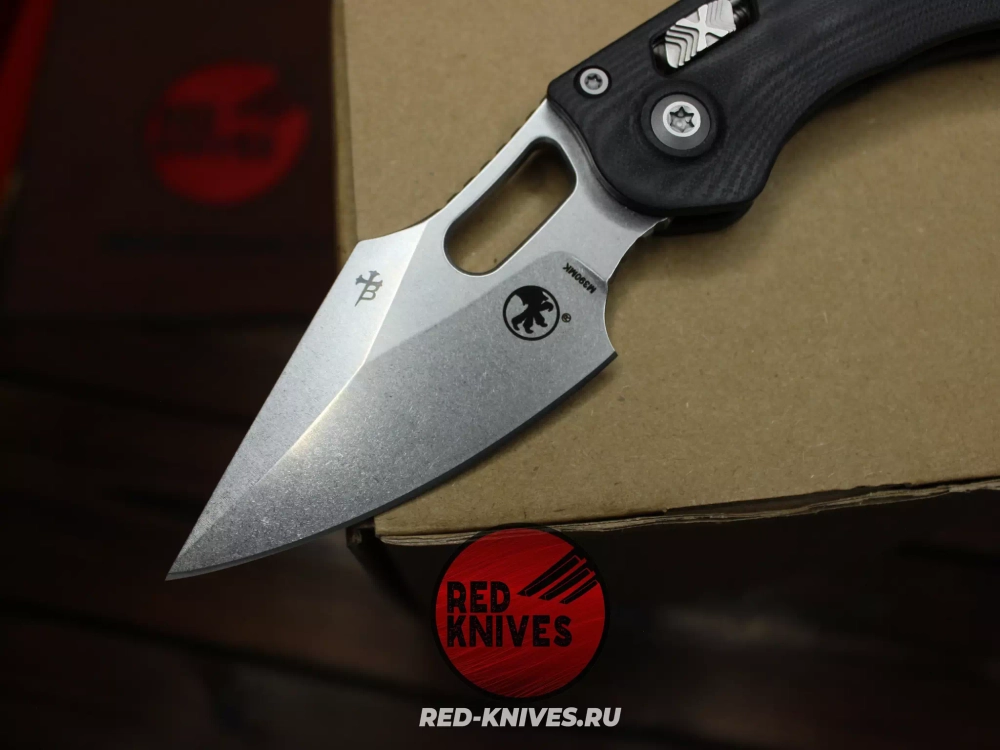 Нож Microtech Stitch Ram-Lok - рукоять черный G10, клинок стоунвош RK-456