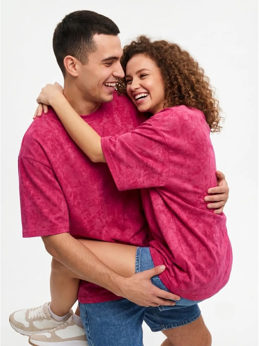 Футболка фуксия меланж  oversize