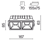 Встраиваемый светильник Technical DL043-02-15W3K-SQ-WB