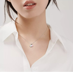 Подвеска из серебра 925 , 2 сердца, Tiffany, розовое. 💖Эксклюзив.