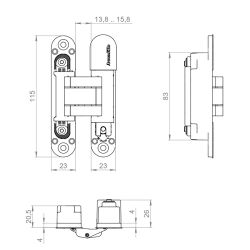 Петля скрытой установки ARMADILLO U3D3000.VPG (AGB Eclipse 3.0) AC медь /61829/ (1шт)