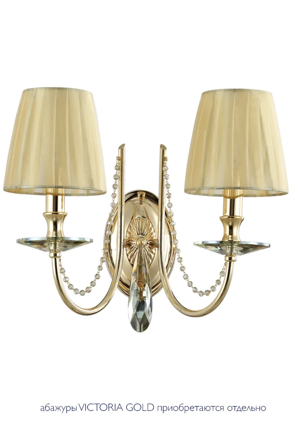 Бра Crystal Lux VICTORIA AP2 GOLD/AMBER