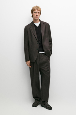 Massimo Dutti Костюмные брюки из 100% шерсти, коричневый