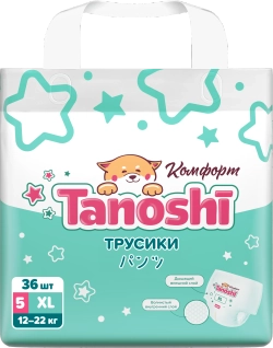 Трусики Tanoshi Comfort 5 (12-22 кг) 36 шт.