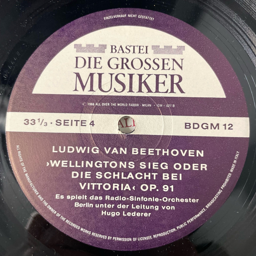 Винтажная виниловая пластинка LP Ludwig Van Beethoven Бетховен, Serie In 4 Folgen Band II (Германия 1967)