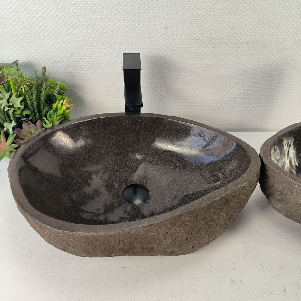 Раковина из речного камня ПАРА! RS-65481 53x39x15 0865
