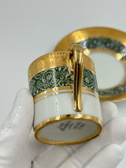 Кофейная пара зелёная Legle, Limoges