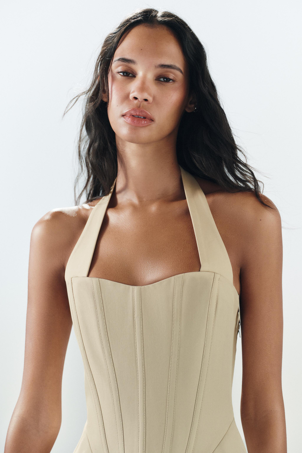 ZARA ТОП-КОРСЕТ, БЕЖЕВЫЙ