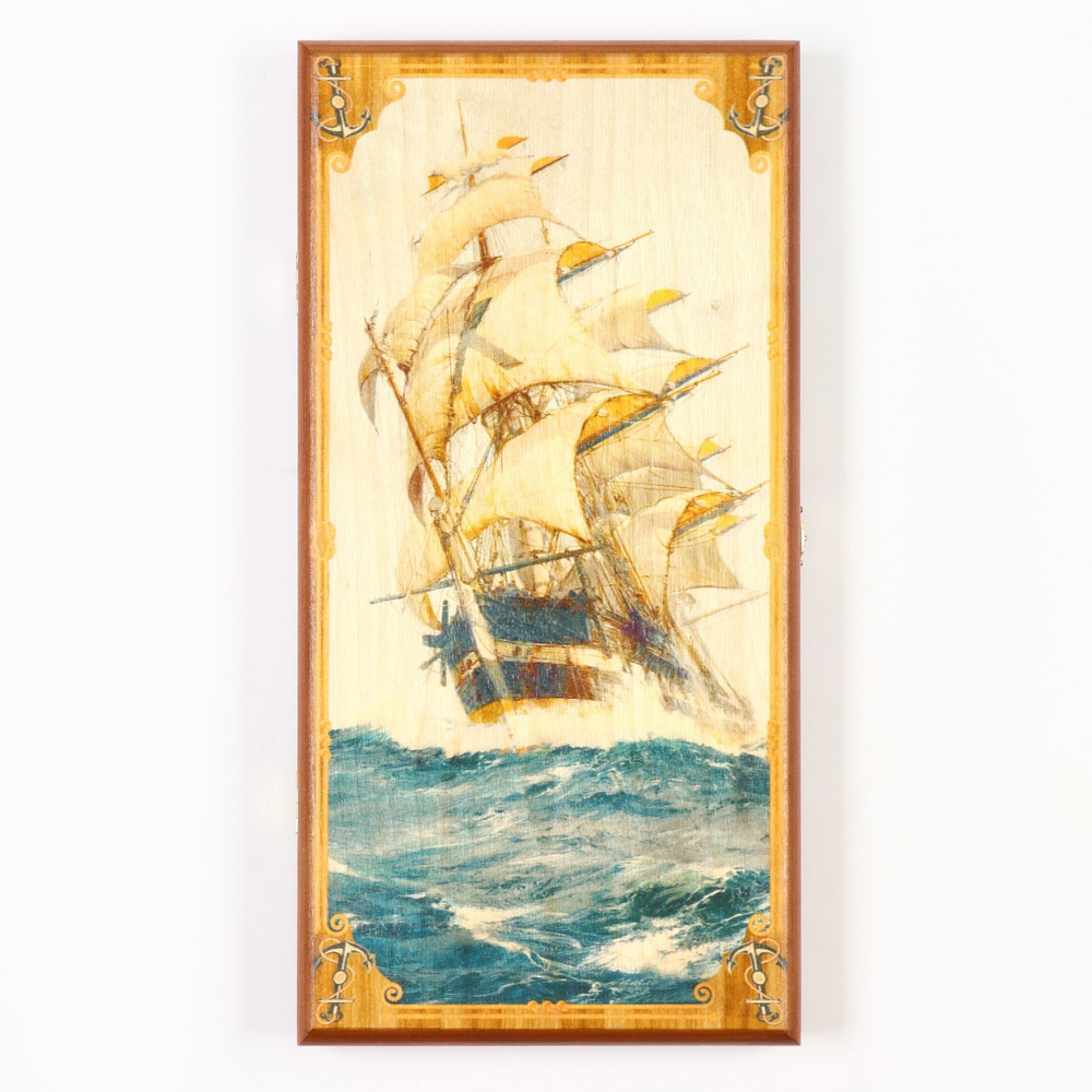 Игра нарды «Морские», деревянный короб, малые 40×40 см. SA-MO-S