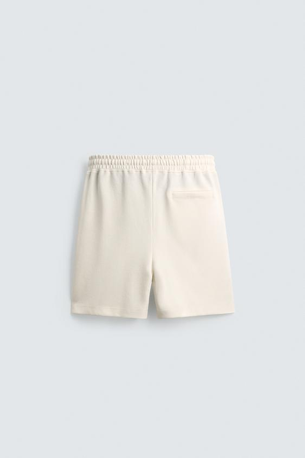 ZARA ШОРТЫ-ДЖОГГЕРЫ RELAXED FIT INTERLOCK, ЖЕЛТОВАТО-БЕЛЫЙ