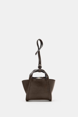ZARA ШАРМ В ВИДЕ СУМКИ, ШОКОЛАДНЫЙ