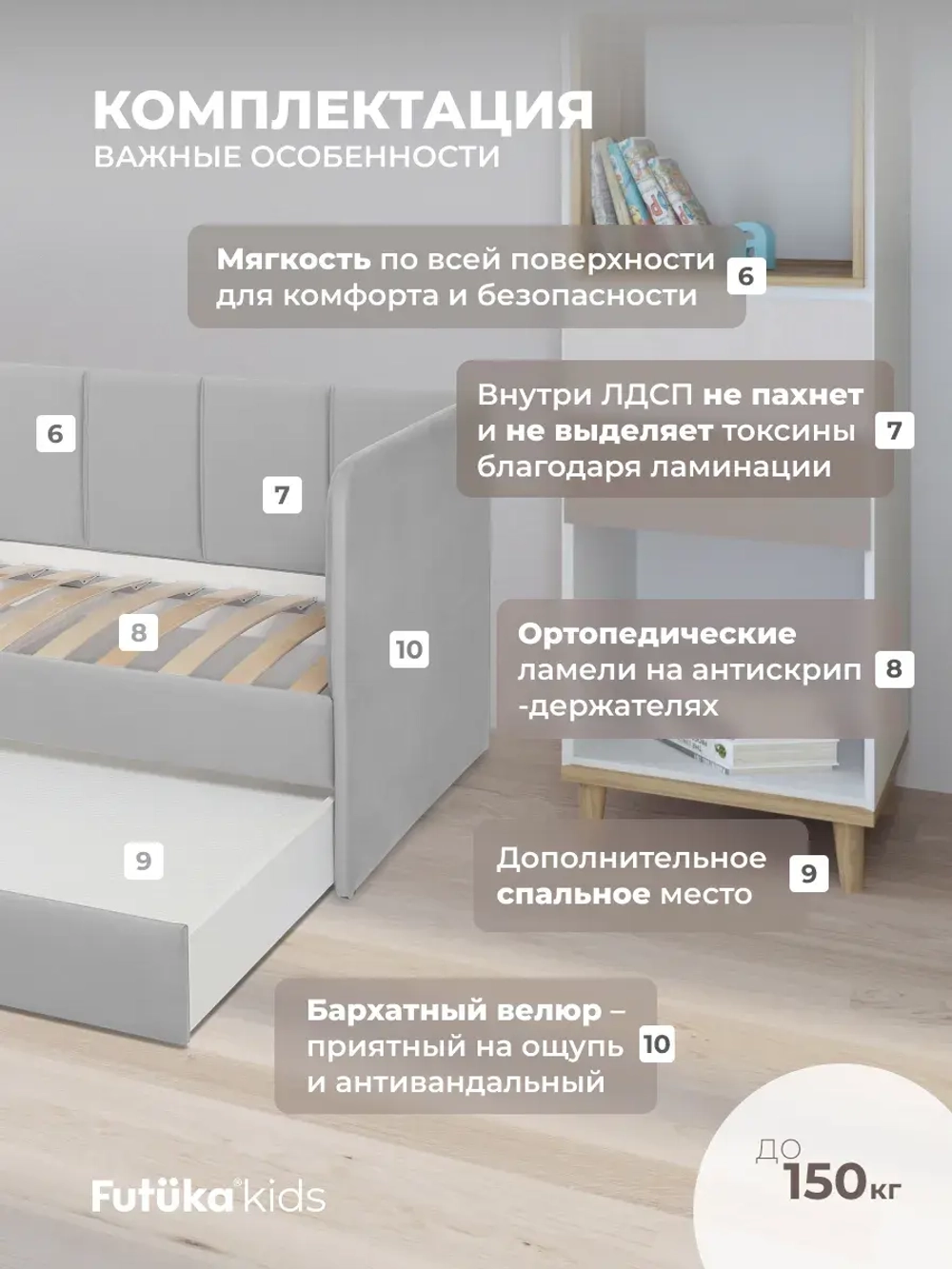 Диван - кровать 160х80 см Стич ткань Микровелюр