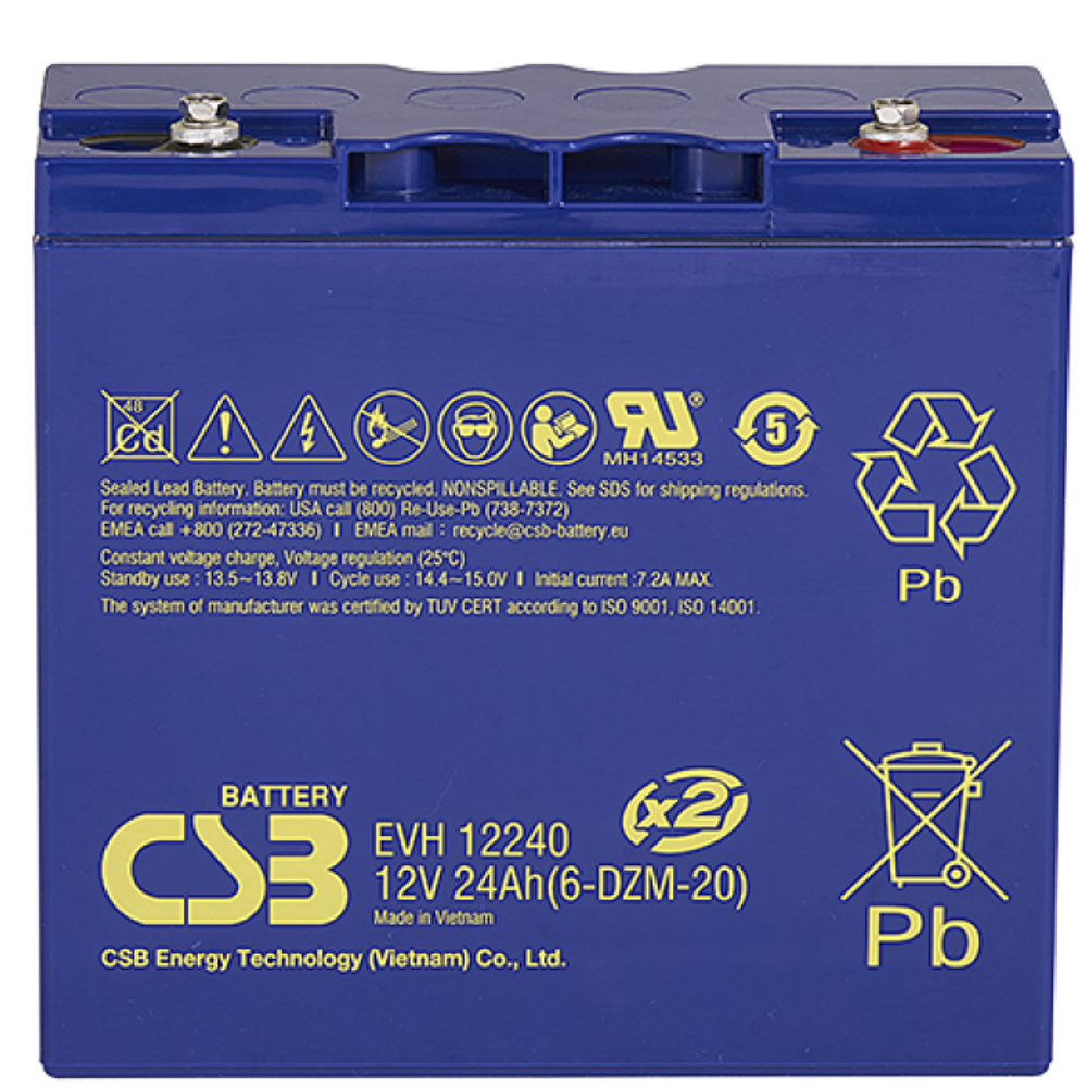 Аккумулятор CSB EVH12240 (x2) ( 24Ач / 12В ) AGM