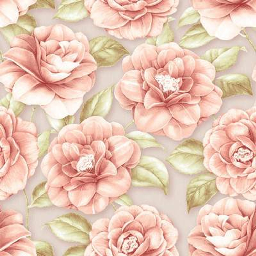 ОБОИ 1353 ПИОНЫ КОФЕ БУМАГА 5*10 188