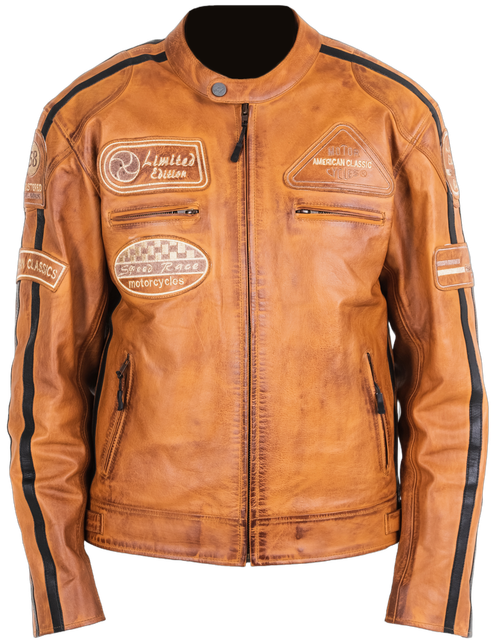 Купить Мотокуртка Кожаная Hawk moto Space / Коричневый