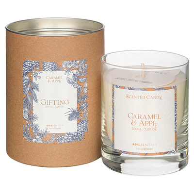 Свеча ароматическая gifting, Карамель и яблоко (новая), 40 ч