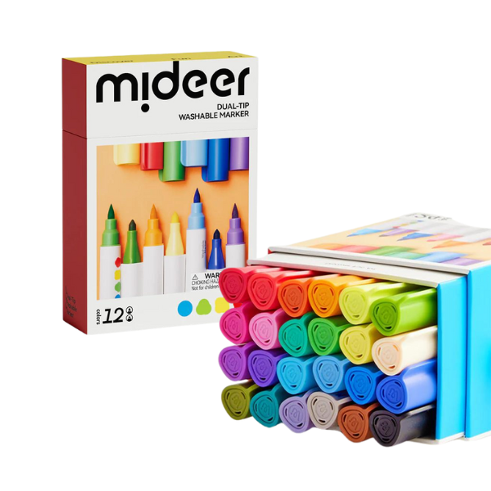 Двусторонние смываемые маркеры mideer