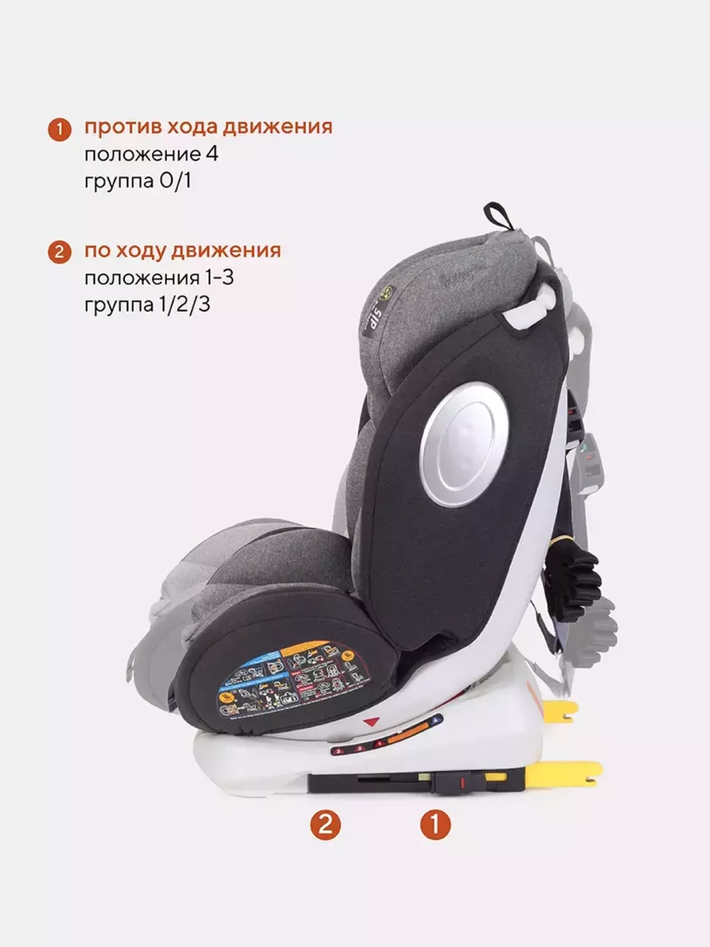 Автокресло YC06 "Twist" isofix RANT basic (Grey) группа 0+-1-2-3 (0-36 кг)