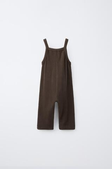 ZARA ДЛИННЫЙ КОМБИНЕЗОН SOFT TOUCH, КОРИЧНЕВЫЙ