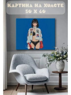 Картина на стену 40 X 50 Аниме девушка