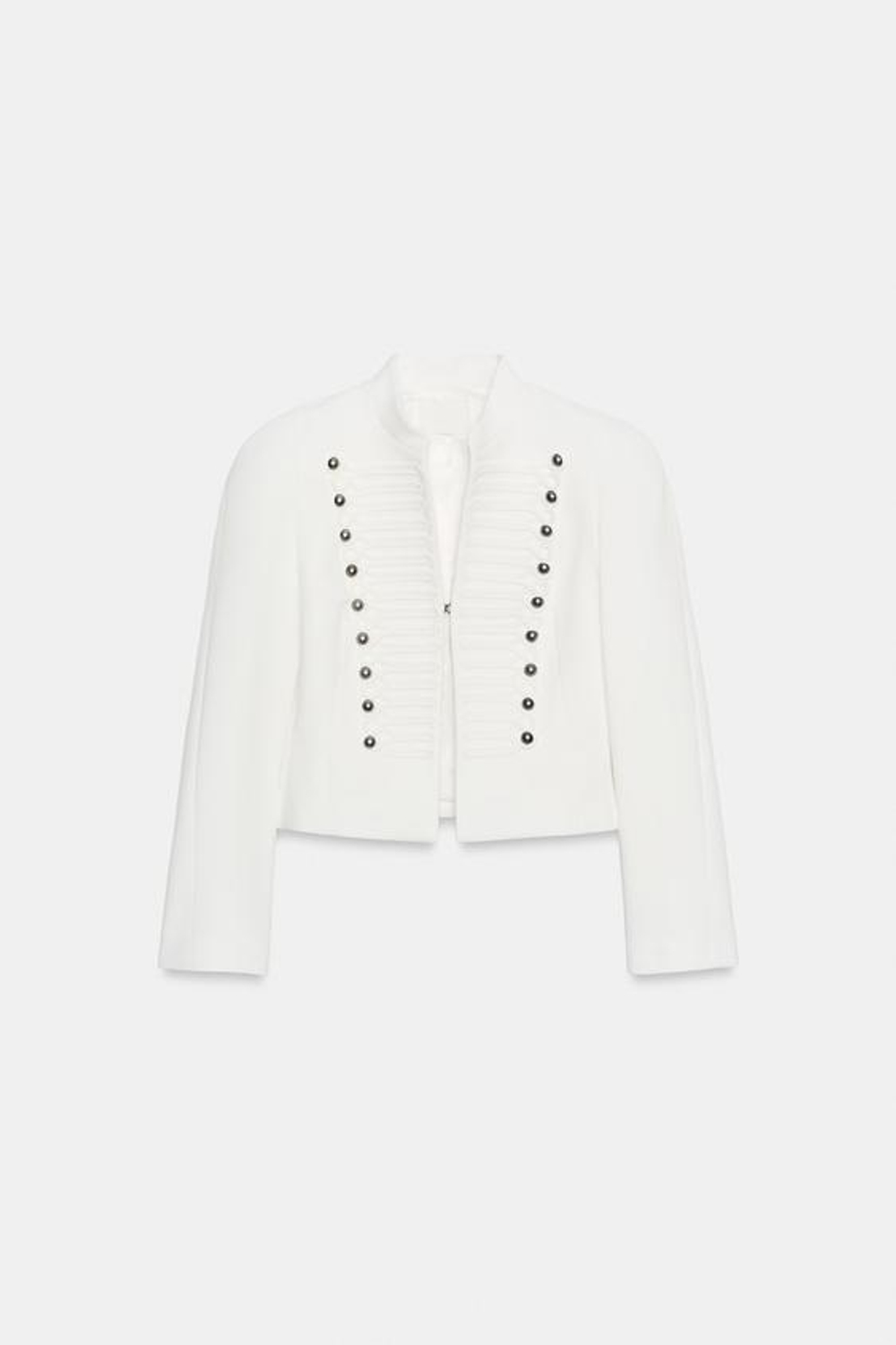 ZARA ПРИТАЛЕННЫЙ БЛЕЙЗЕР С ПОДПЛЕЧНИКАМИ И ПУГОВИЦАМИ, ЭКРЮ