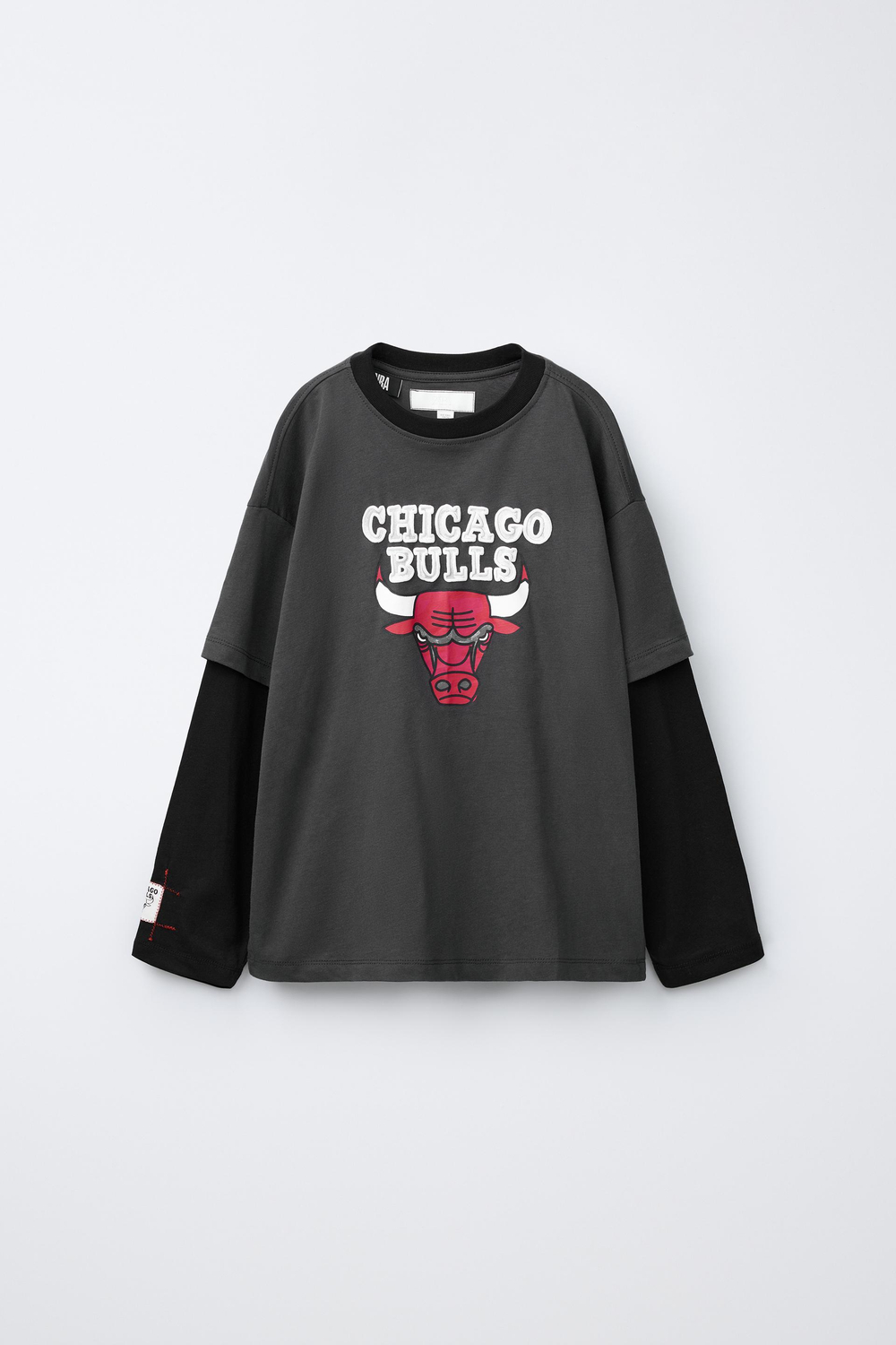 ZARA ФУТБОЛКА С ДВОЙНЫМ РУКАВОМ NBA - CHICAGO BULLS, ТЕМНЫЙ АНТРАЦИТ