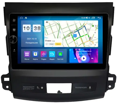 Магнитола для Mitsubishi Outlander XL, Peugeot 4007, Citroen C-Crosser - Parafar PF056LUX1FHDAV на Android 13, CarPlay, 4G SIM-слот