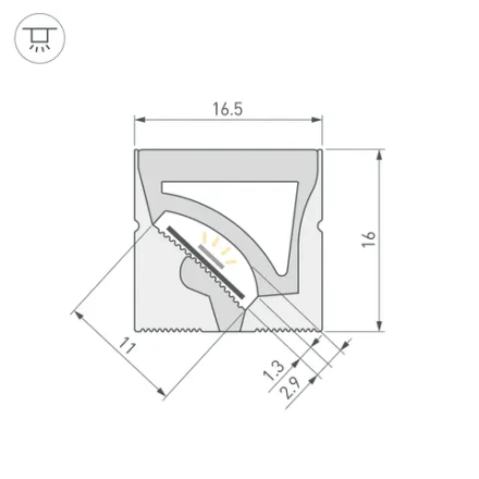Силиконовый профиль WPH-FLEX-1616-TWIST-S11-5m WHITE (Arlight, Силикон)