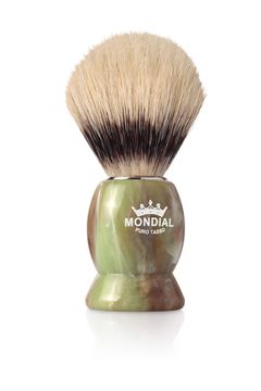 Помазок для бритья Mondial, пластик, свиной ворс, рукоять - цвет оникса