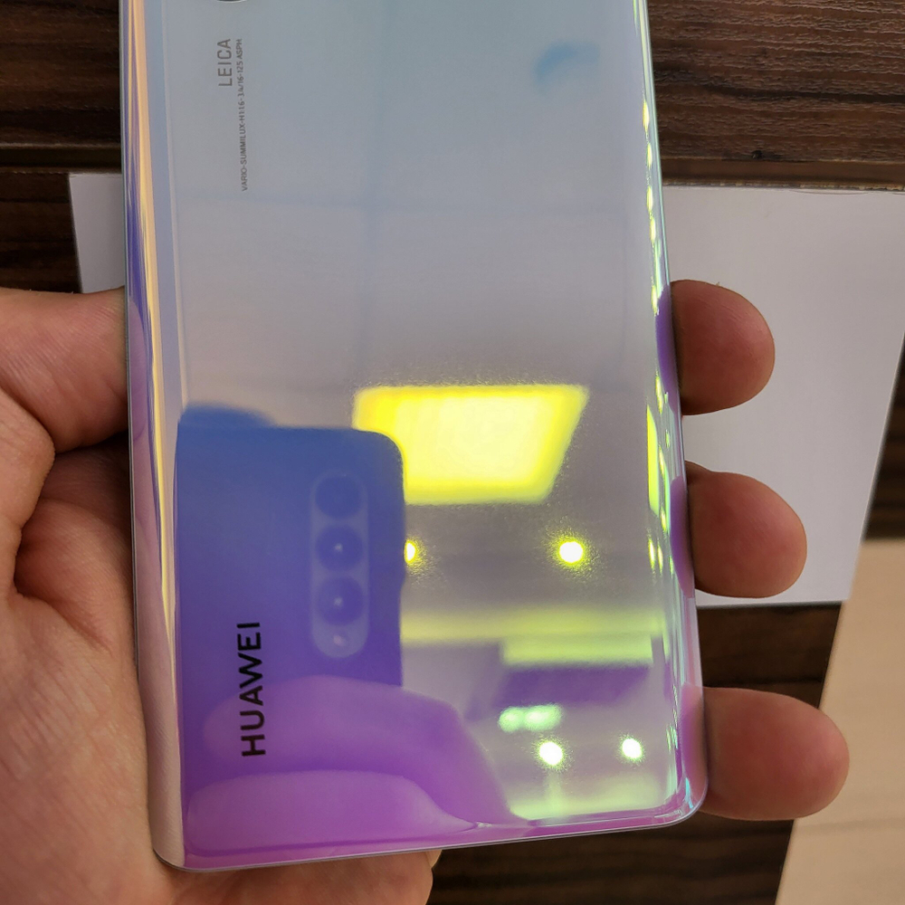 Крышка для Huawei P30 Pro - задняя стеклянная панель "Хорошее качество" (Светло-голубого цвета)