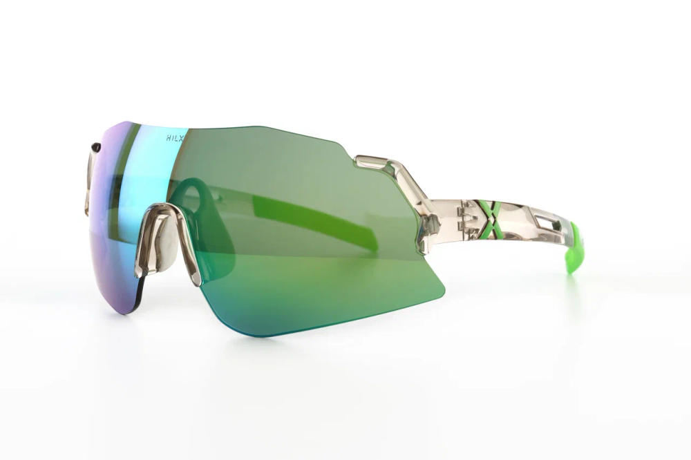 Спортивные очки HILX Savage 2.0 Shiny Crystal Grey Green / Green Mirror Lens