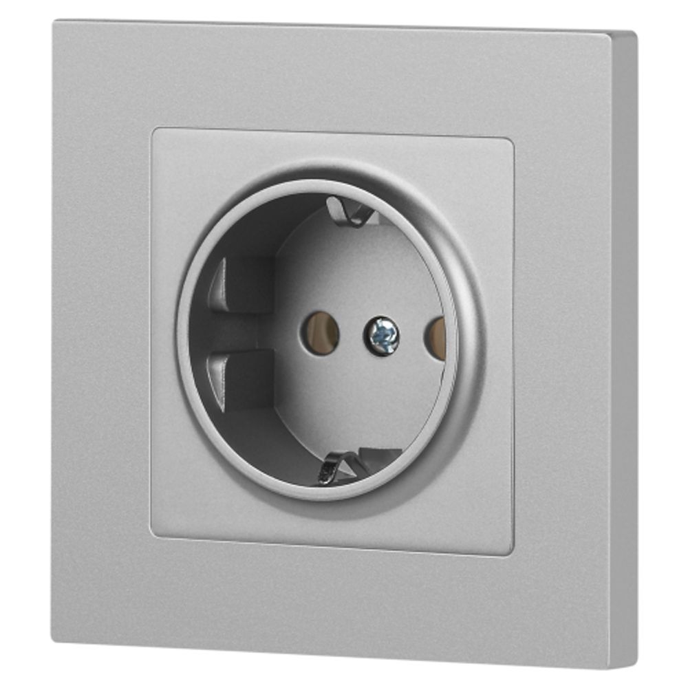 Розетка Intro Accent 6-202-03 2P+E Schuko 16А-250В IP20 СУ AL/CU алюминий | Intro