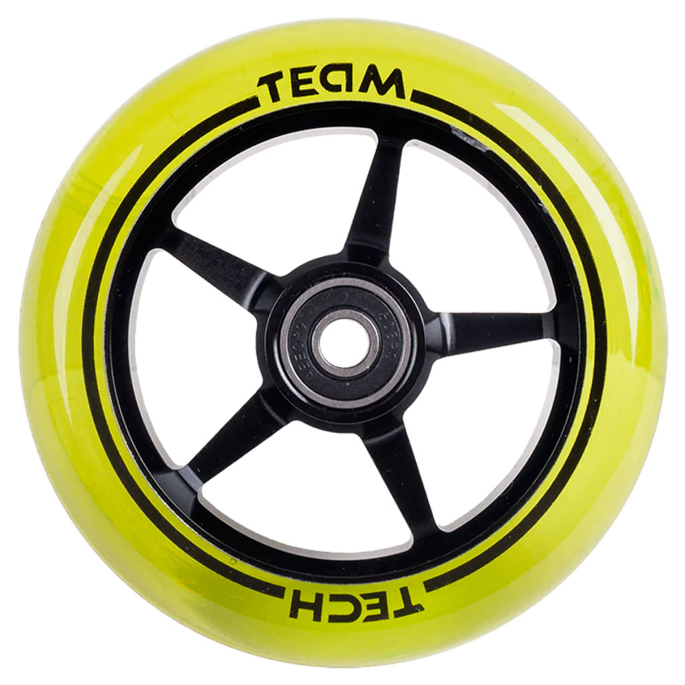 Колесо для трюкового самоката 110 мм, алюминиевое, SCOUT, подшипники ABEC 9, TT, Black/Green