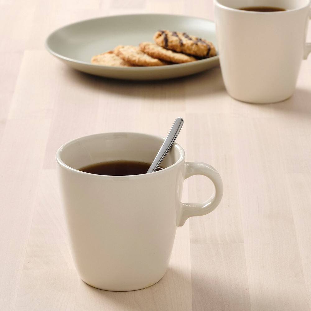 IKEA FÄRGKLAR (ИКЕА ФЭРГКЛАР) — Кружка, бежевый глянцевый, 37 мл, фото 3