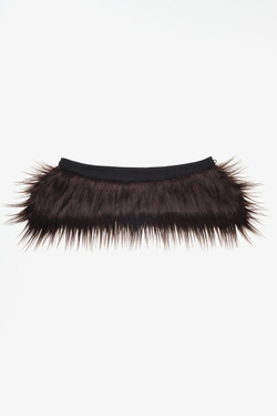 ZARA X JOHN GALLIANO ВОРОТНИК ИЗ ИСКУССТВЕННОГО МЕХА, ШОКОЛАДНЫЙ