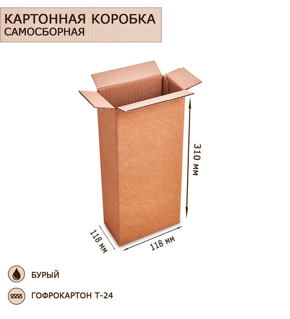 GAEM Art ГК-04 Коробка 4-клапанная со складным дном гофрокартон 117х60х310