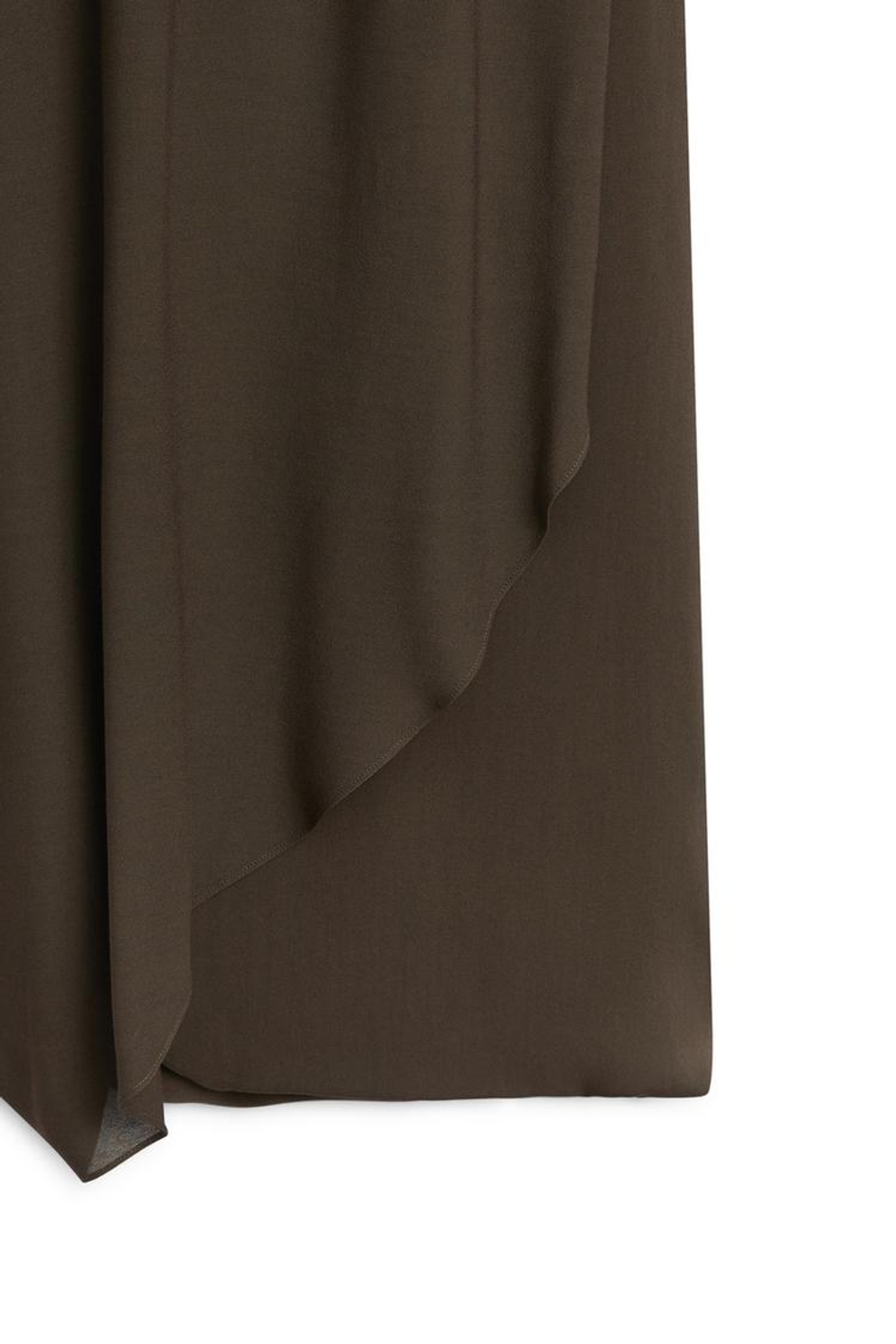 Massimo Dutti Струящаяся асимметричная юбка миди - Limited Edition, коричневый
