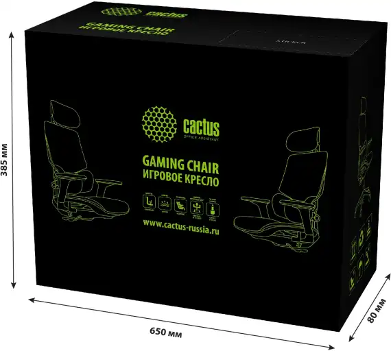 Кресло Cactus CS-CHR-MC01 черный сет./экокожа с подголов. крестов. пластик