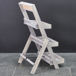 Этажерка для цветов 3 яруса, 35×17×78, грифельная доска, массив сосны, серый бейц