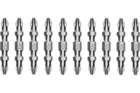 Бита GROSS двухсторонняя, PH2-PZ2, 45мм, сталь S2, 10 шт 112017