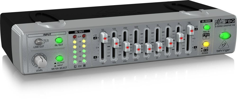 Behringer FBQ800 Стереофонический 9-полосный графический эквалайзер с системой детектирования обратной связи